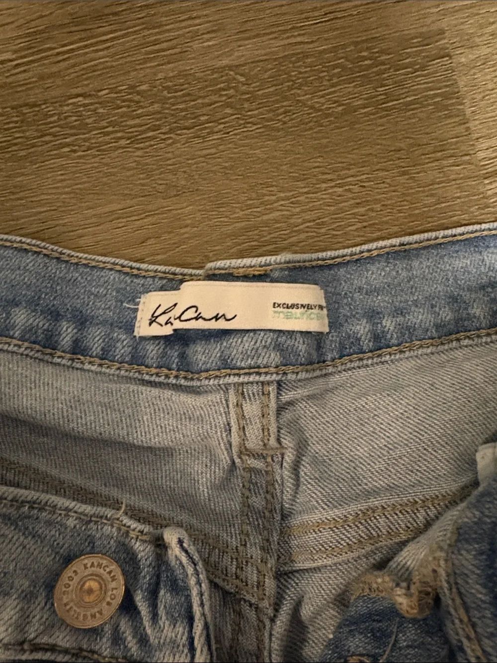 KanCan Light Wash Distressed Denim Bermuda Shorts